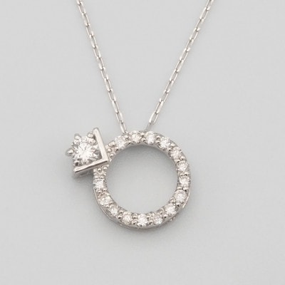 PT900/PT850 0.15ct ダイヤモンド ペンダントネックレス HH-019751