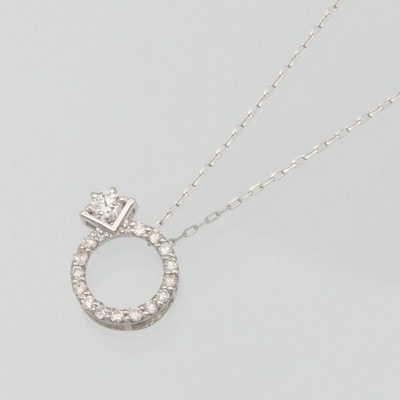 PT900/PT850 0.15ct ダイヤモンド ペンダントネックレス HH-019751