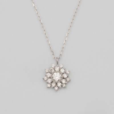PT900/PT850 0.15ct ダイヤモンド ペンダントネックレス HH-019753