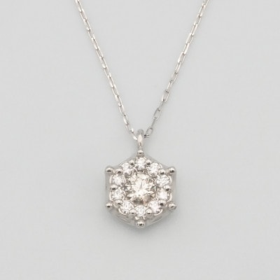 PT900/PT850 0.16ct H&Cダイヤモンド ペンダントネックレス HH-019755