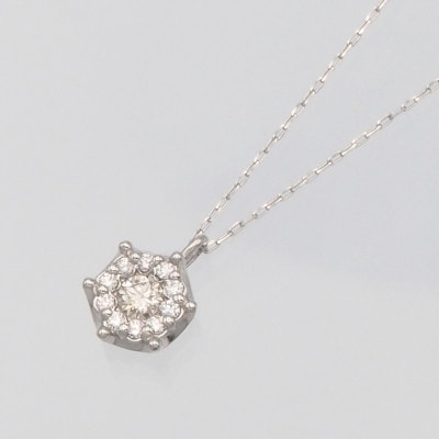 PT900/PT850 0.16ct H&Cダイヤモンド ペンダントネックレス HH-019755