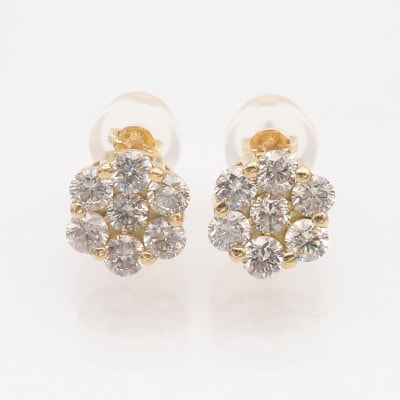 K18 1.00ct ダイヤモンド ピアス FP-000329