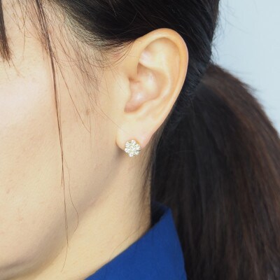K18 1.00ct ダイヤモンド ピアス FP-000329