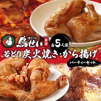 鳥せい本店の若どり炭火焼き&から揚げ パーティーセット