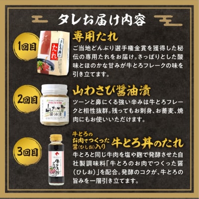 【3回定期便】毎月付属のタレが変わる!?受賞歴多数!牛とろ丼セット140g