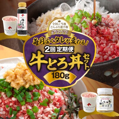 【2回定期便】毎月付属のタレが変わる!?受賞歴多数!牛とろ丼セット180g