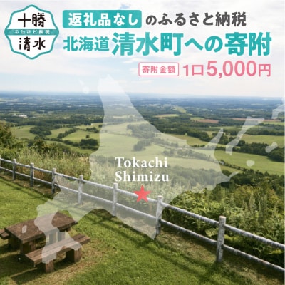 【返礼品なし】北海道清水町への寄附 応援 支援 寄付のみ 返礼品なし (1口:5,000円)