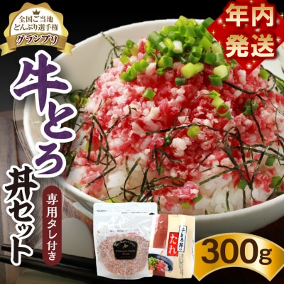 【12月16日までのご入金で年内発送!】人気の牛とろ丼セット 300g 専用タレ付き