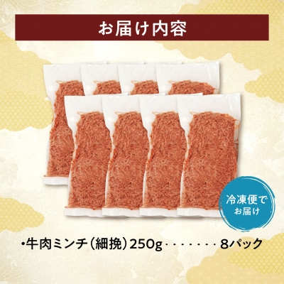 訳あり牛肉100%ミンチ!北海道産牛ひき肉2kg! (250g×8パック)