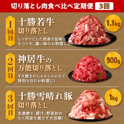 お料理に大活躍 ! 切り落とし肉 食べ比べ 定期便
