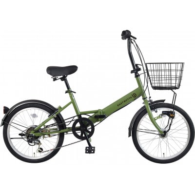 オリタタミ自転車6段変速　LEDオートライト　20型　マットオリーブ