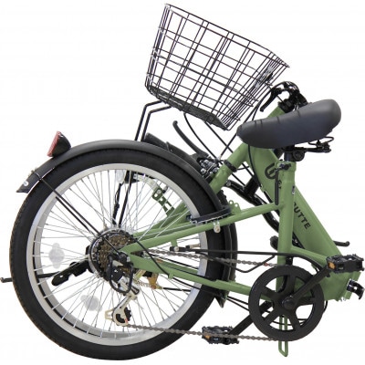 オリタタミ自転車6段変速　LEDオートライト　20型　マットオリーブ