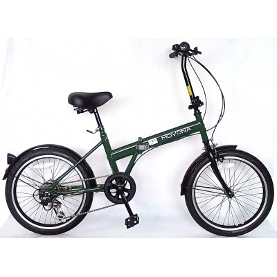 パンクしないオリタタミ自転車6段変速　20型　グリーン