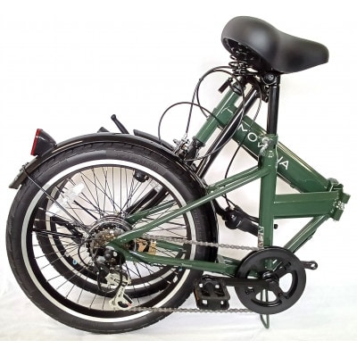 パンクしないオリタタミ自転車6段変速　20型　グリーン
