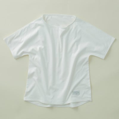 オーガニックコットン　100%　1枚仕立て　Tシャツ　レディース　S　半袖　白