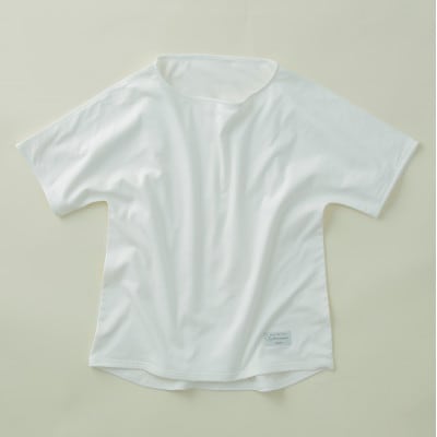 オーガニックコットン　1枚仕立て　100%　Tシャツ　レディース　LL　半袖　白