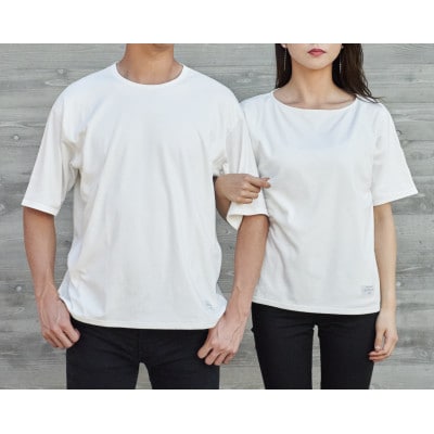 オーガニックコットン　1枚仕立て　100%　Tシャツ　レディース　LL　半袖　白