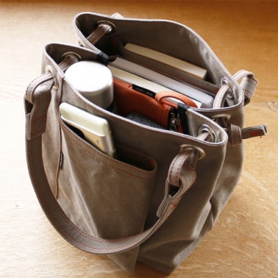 須田帆布　about town tote(カーキ)