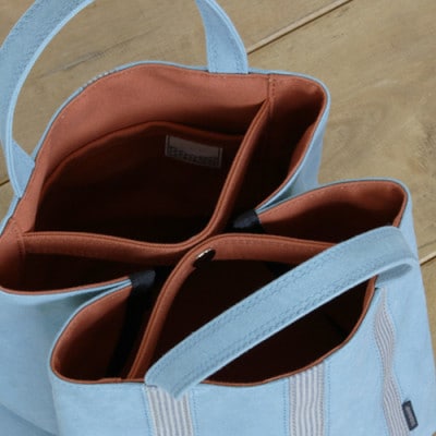 ごきげん・トート S(ライトブルー×オレンジ)