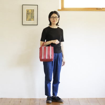 ごきげん・トート S(レッド×カーキ)