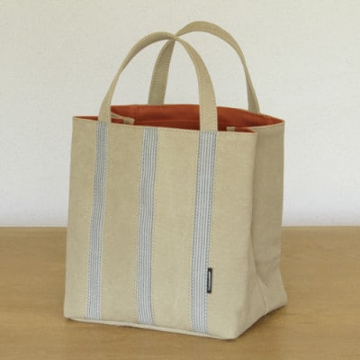 ごきげん・トート S(ベージュ×オレンジ)