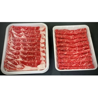 厳選牛ロース肉・厳選牛赤身肉スライス　すき焼・しゃぶしゃぶ食べ比べセット【離島・沖縄配送不可】