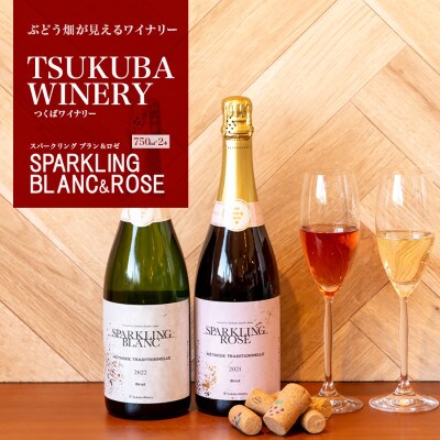 つくばワイナリー SPARKLING BLANC & ROSE セット【離島・沖縄配送不可】