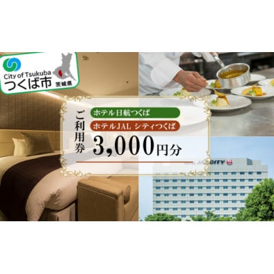 ホテル日航つくば・ホテルJAL シティつくば　ご利用券3,000円分