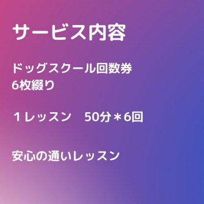 Peach Lily Dogのドッグスクール　チケット　(6枚綴り)