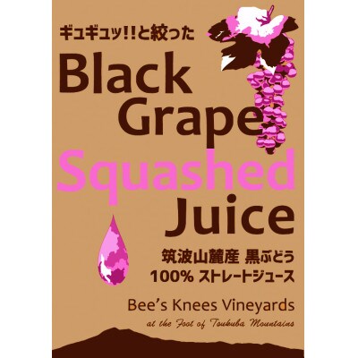 つくば市 筑波山麓産ぶどうジュース4本セット(白&黒 各2本) ビーズニーズヴィンヤー ズ