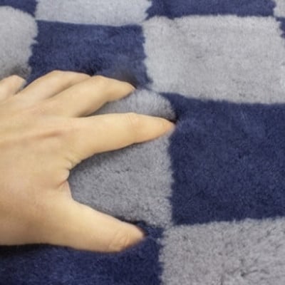 【ブルー】ムートンクッション Sサイズ(40×40cm　毛長:25mm)3枚