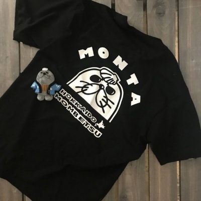 ゆるキャラ紋太グッズ(Tシャツ[ブラックS]、ぬいぐるみ小)