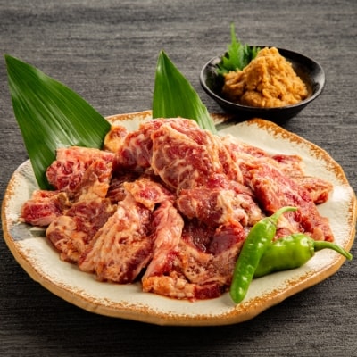 牛中落ちカルビ「秘伝の味付け」600g+山わさび醤油漬付