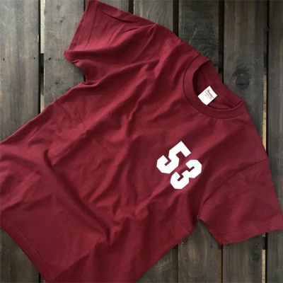 ゆるキャラ紋太グッズ(Tシャツ[バーガンディーXL]、タオル[ブルー])