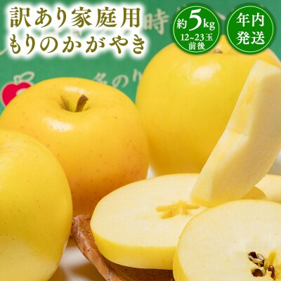 年内発送【訳あり】家庭用 もりのかがやき 約5kg【那由多のりんご園・平川市産・希少品種】
