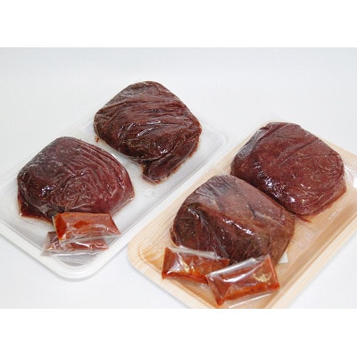 会津馬刺し特上ロース100g×2P & 会津馬刺し ランプ100g×2P 力道山秘伝の辛子味噌タレ付