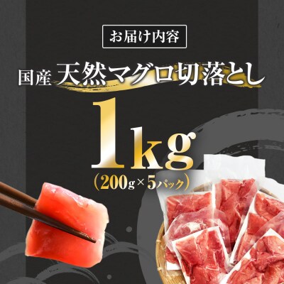 【四国一小さなまち】天然マグロ切り落とし 1kg(冷凍)