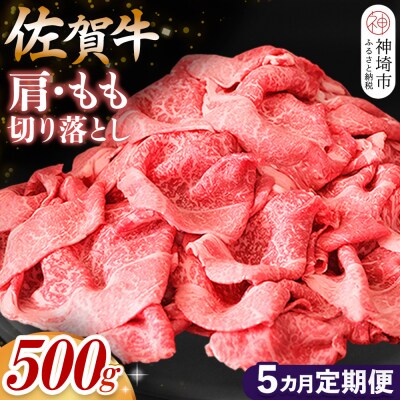 【佐賀牛】肩・もも切り落とし500g 5カ月定期便(H065186)