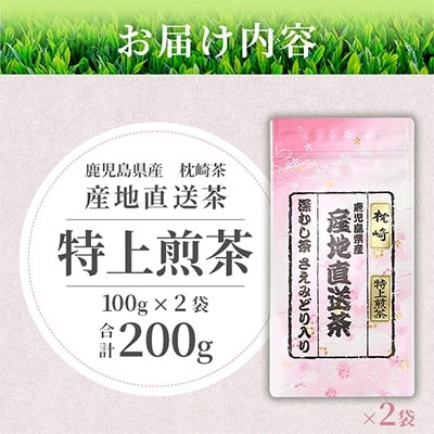 一番茶のみ使用!!【 特上煎茶 】  ( 100g×2本 )  枕崎産 大河内製茶 A3-218