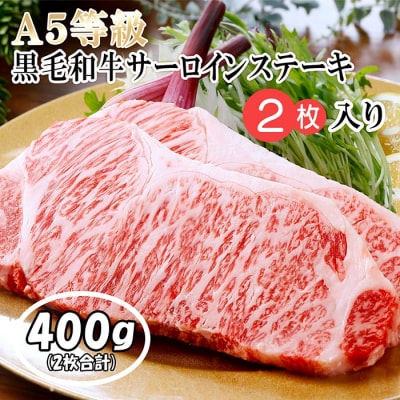 【ギフト】鹿児島県産A5等級黒毛和牛サーロインステーキ 2枚(400g) B3-33
