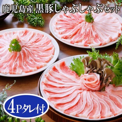 鹿児島県産黒豚しゃぶしゃぶセット(4Pタレ付)  A3-135