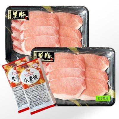鹿児島産黒豚ロース生姜焼き用 2P  A0-20