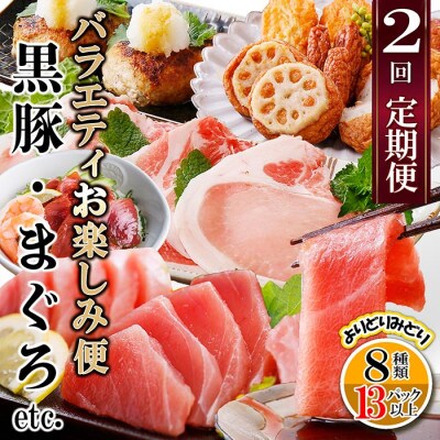 定期便2回配送　お楽しみバラエティ定期便(鹿児島県産黒豚・鮪etc) DD-6008