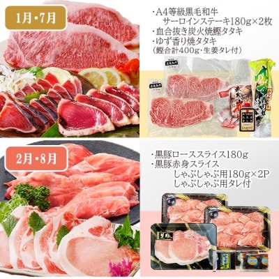 定期便(6回配送)　枕崎お楽しみ定期便(黒毛和牛・黒豚・加工品etc) FF-6003