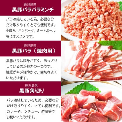 鹿児島県産黒豚7種　総重量2.2Kg　B3-75