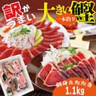 【訳あり】大きい!!!サイズの炭火焼鰹タタキ&さしみ　A0-35