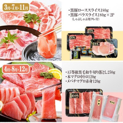 定期便4回配送　お肉とお魚のよくばり定期便　EE0-0001