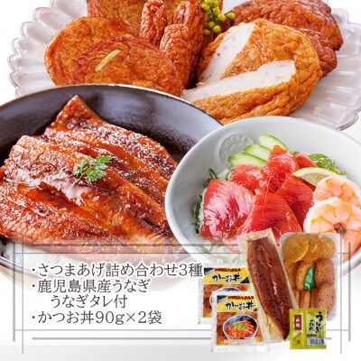 【父の日】鹿児島県産うなぎとさつま揚げとかつお丼セットA4-6F