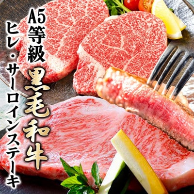 鹿児島県産A5等級黒毛和牛ステーキ(ヒレ・サーロイン) DZ906
