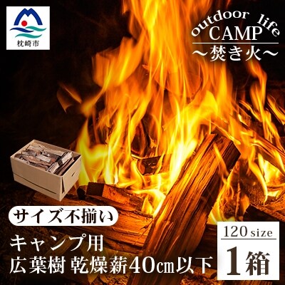 【訳あり(サイズ不揃い)】キャンプ用 乾燥薪(まき)【40cm以下(薪サイズ)】【1箱】A3-69